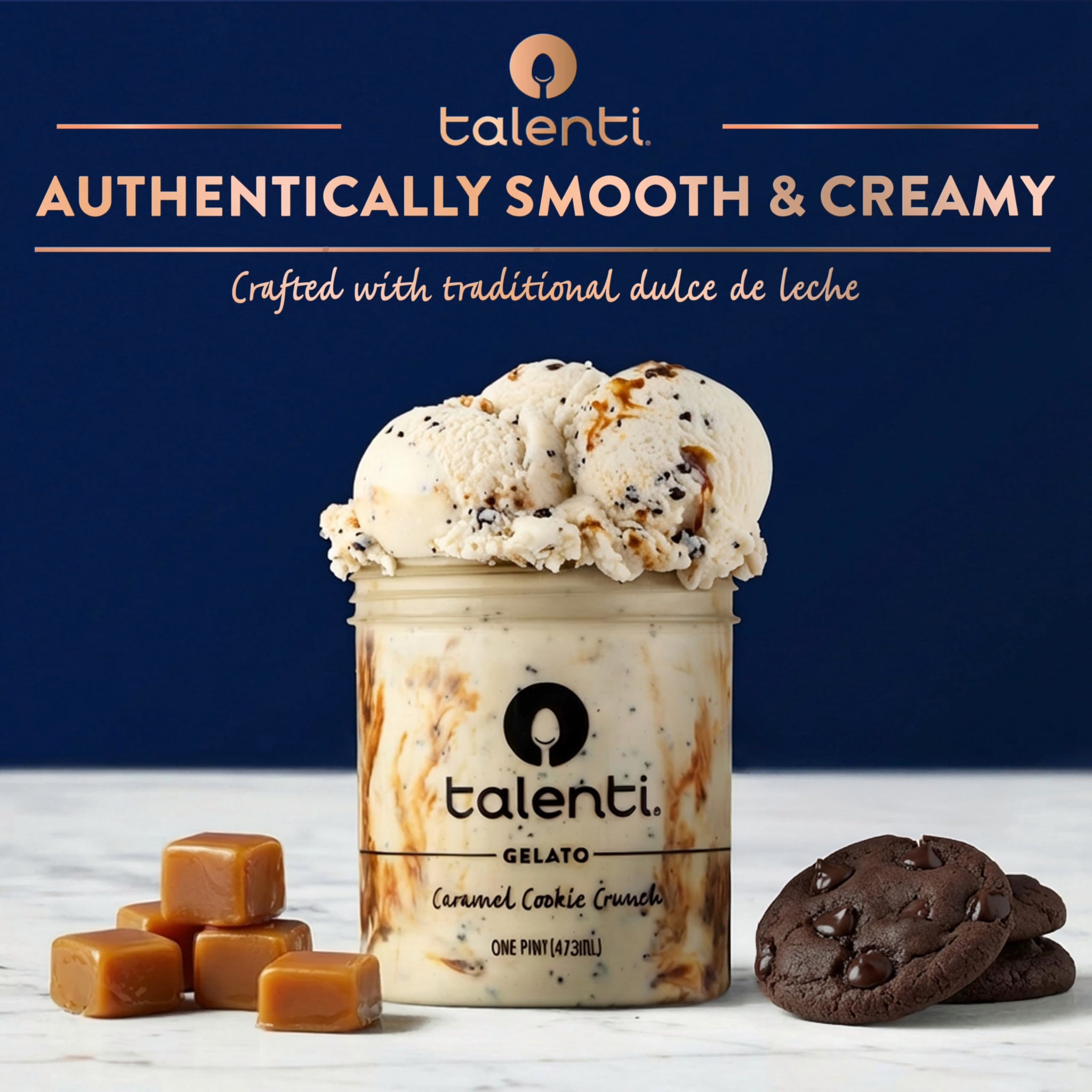 Talenti Gelato For a Delicious Frozen Dessert Caramel Cookie Crunch Made with Ingredients 1 pint