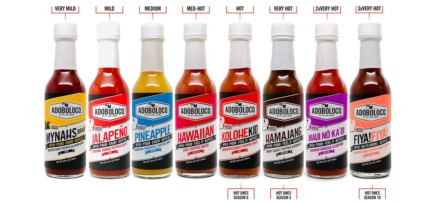 Maui No Ka oi Hot Sauce by Adoboloco, Bold heat and flavor from Trinidad Moruga Scorpion Peppers, Garlic, Made With All Natural Ingredients, 5 fl oz