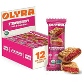Olyra Strawberry Fruit Bars, Soft Baked, Prebiotic High Fiber Snack, Organic Snacks, Healthy Snacks for Adults and Kids, Low Sugar, Vegan, Office