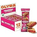 Olyra Strawberry Fruit Bars, Soft Baked, Prebiotic High Fiber Snack, Organic Snacks, Healthy Snacks for Adults and Kids, Low Sugar, Vegan, Office