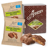 Asher's Chocolates, Sugar Free Pecan Caramel Patties, Milk Chocolate Assorted Keto Caramel Patty, Zero Sugar, Small Batches of Kosher Chocolate