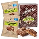 Asher's Chocolates, Sugar Free Pecan Caramel Patties, Milk Chocolate Assorted Keto Caramel Patty, Zero Sugar, Small Batches of Kosher Chocolate