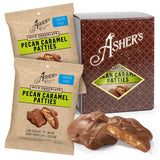 Asher's Chocolates, Sugar Free Pecan Caramel Patties, Milk Chocolate Assorted Keto Caramel Patty, Zero Sugar, Small Batches of Kosher Chocolate