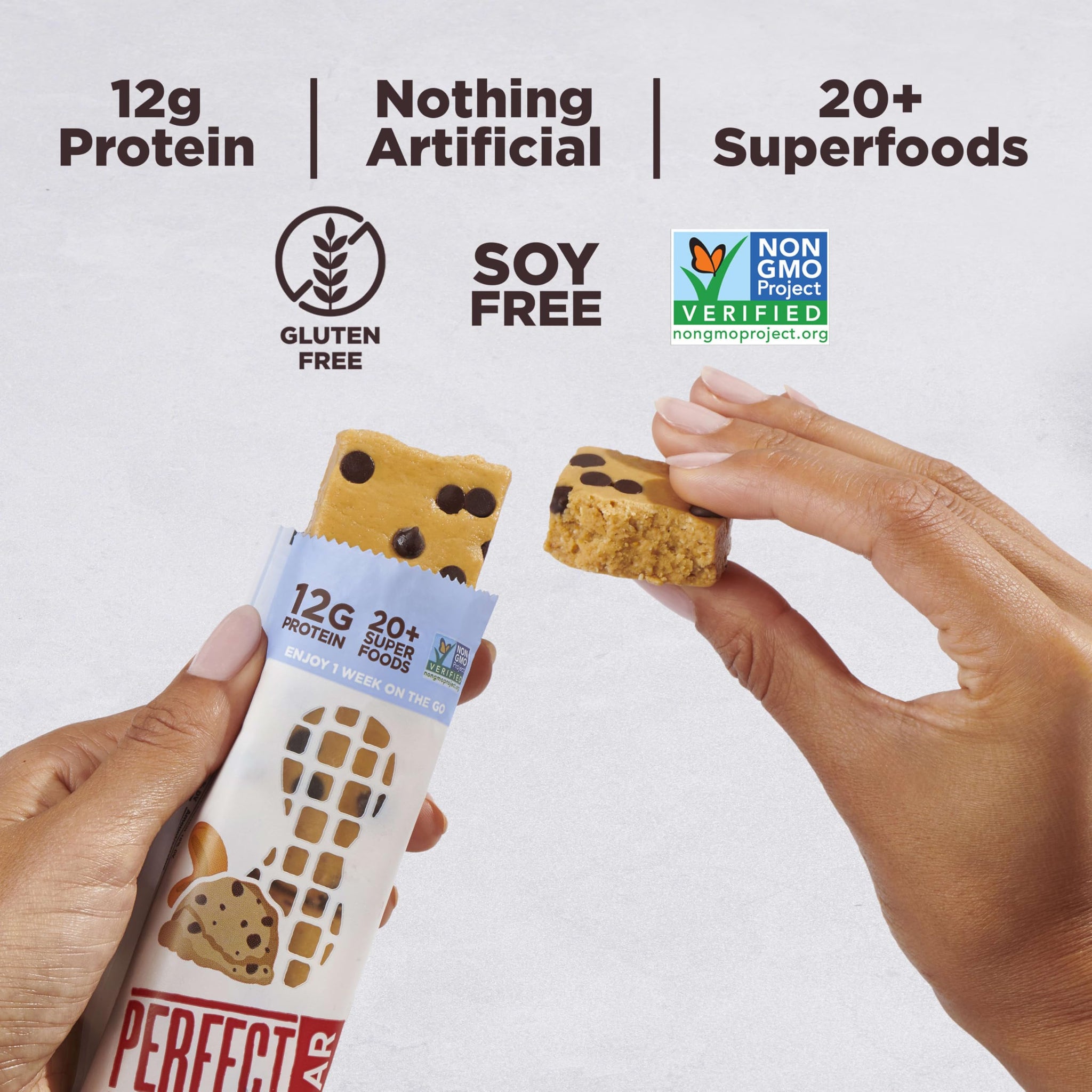 PERFECT BAR Chocolate Chip Cookie Dough Protein Bar 4 Count, 2.18 Ounce