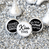 Divorce Party Candy Stickers, Signed Sealed Single, 216 Count