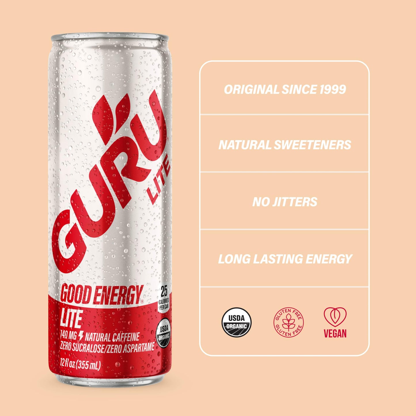 Guru Energy Drink Lite Energy Drink - 12 oz