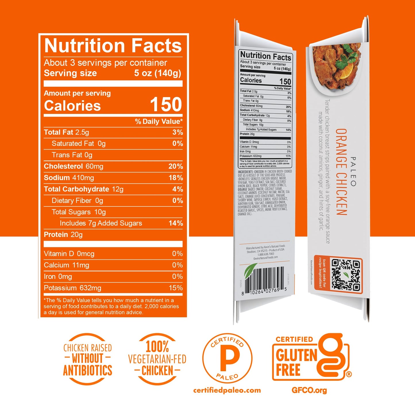 Kevin's Natural Foods, Chicken Orange Sous Vide, 16 Ounce