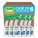 Comet Professional Multi Purpose Disinfecting Liquid Cleaner with Bleach Spray for Commercial Use, 32 fl oz (Case of 6)