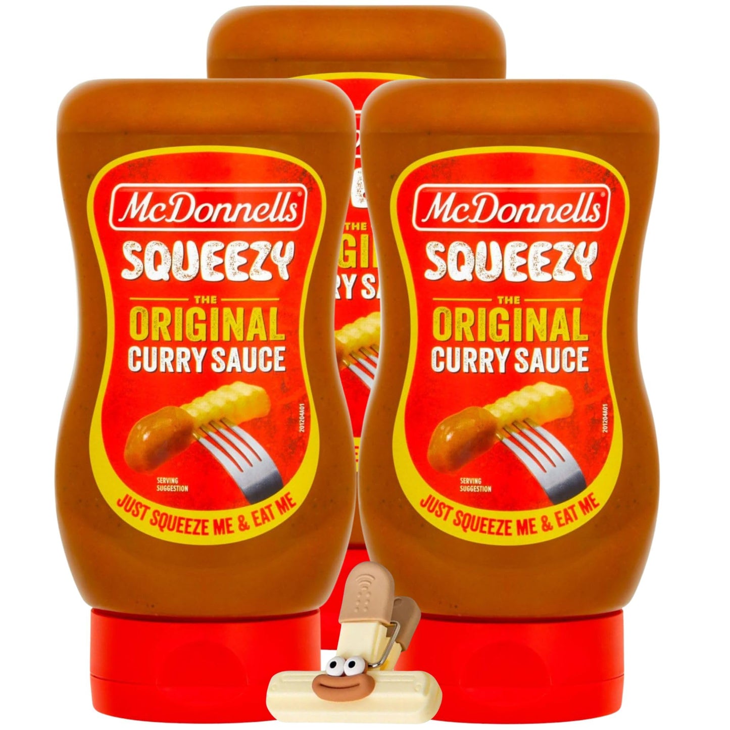 Mcdonnells Curry Sauce - Original Squeeze Curry Sauce 12.35 oz Bottles - Mcdonnells for Easy Meals and Dips - 3 Pack with a Random Item