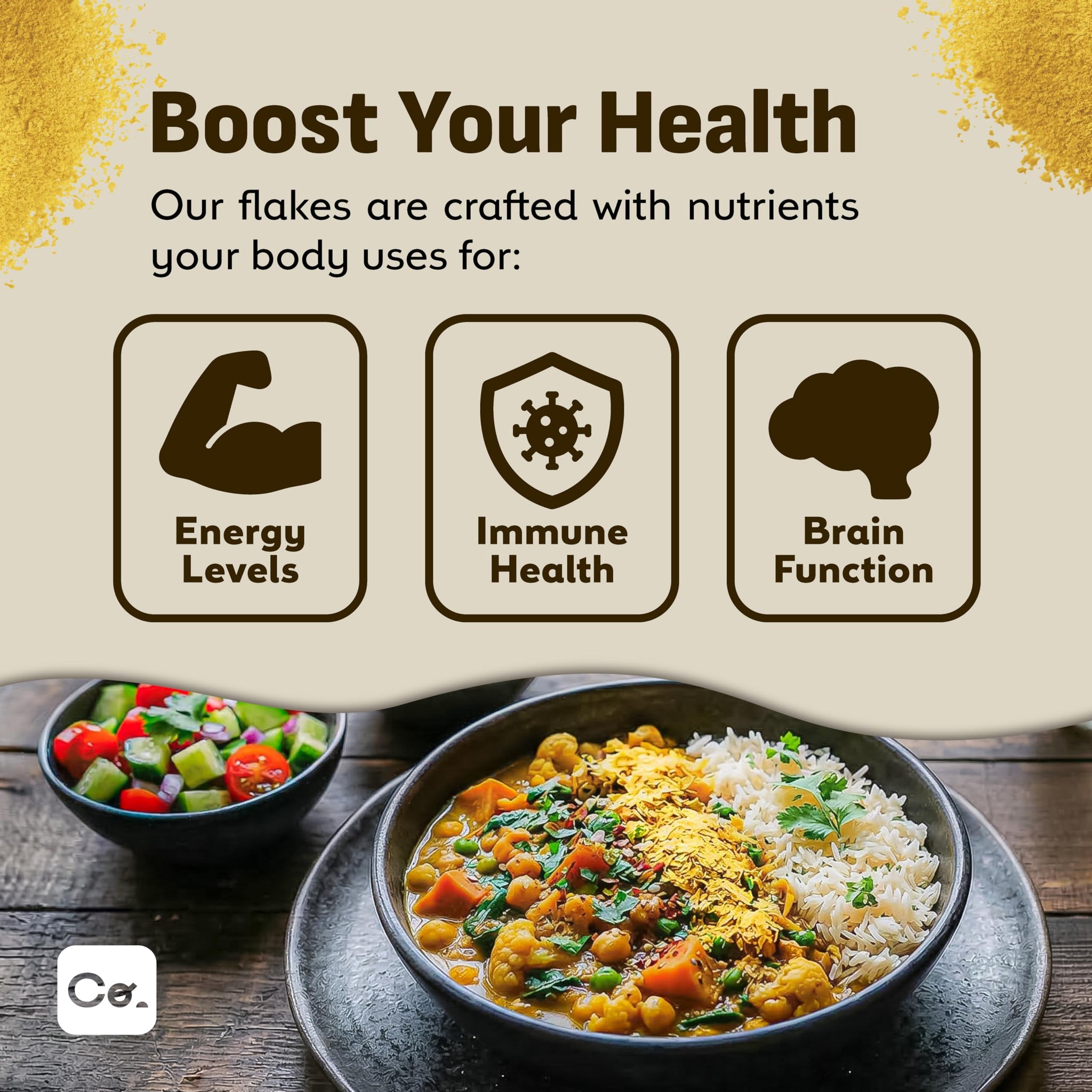 Coolinario Large Fortified Nutritional Yeast Flakes - 1 Gal (1.5 lbs) Savory Cheese Flavor for Vegan Cooking | Rich in B-Vitamins, Protein & Fiber |