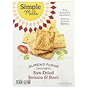 Simple Mills Almond Flour Crackers, Sundried Tomato & Basil, Gluten Free, Flax Seed, Sunflower Seeds, Corn Free, Good for Snacks, Made with whole