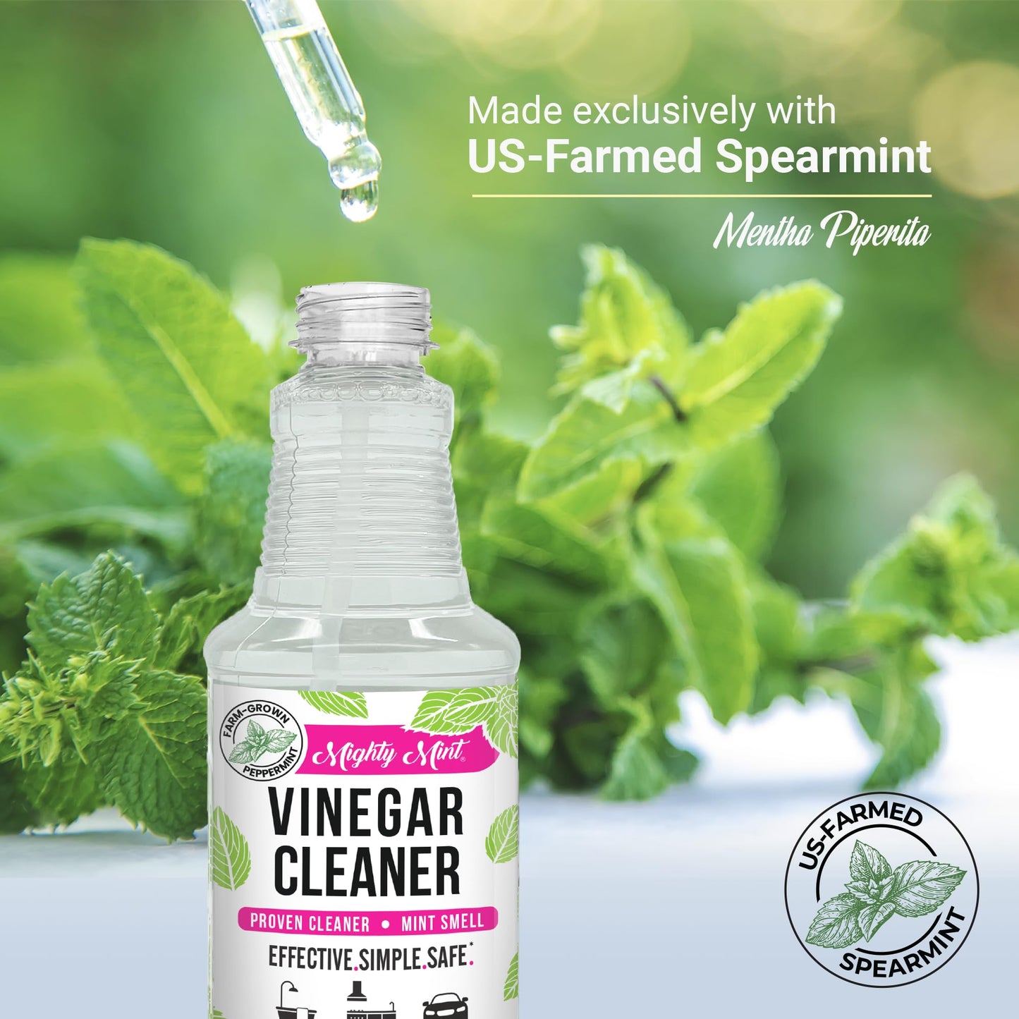 Mighty Mint Vinegar Cleaner, All-Purpose Spray, Spearmint Scent, 16oz