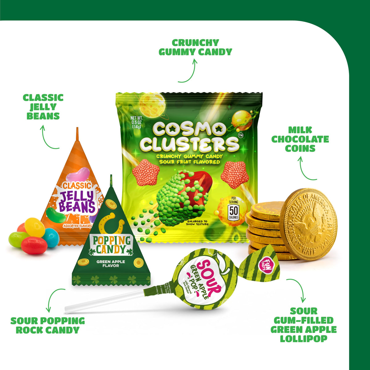 St Patrick's Day Candy Assortment, Individually Wrapped Candy - 2 Lb Pack