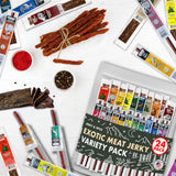 Buffalo Bob's Wild Game Meat Snacks | Beef Jerky Snack Pack | Flavorful Strips & Sticks | Exotic Beef Jerky Gift Basket | Meat Variety Snack | Ideal