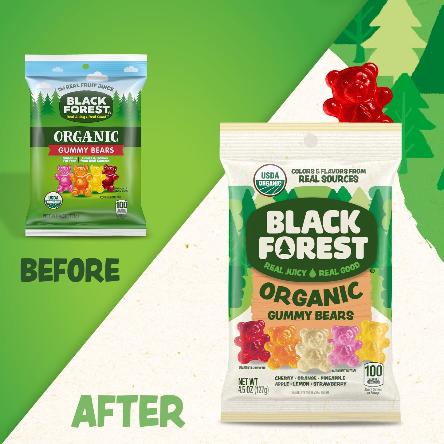 Black Forest Organic Gummy Bears Candy, 4.5 Ounce Bags (Pack of 12)