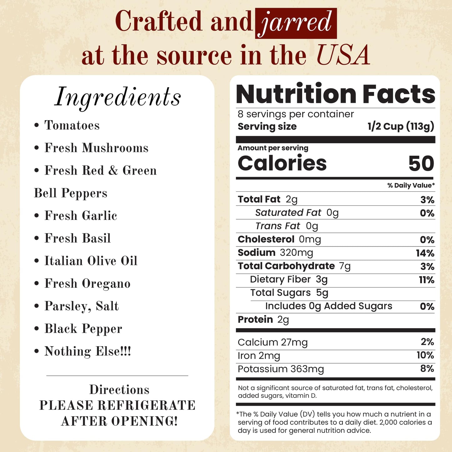Michael's of Brooklyn Pepper & Mushroom Pizzaiola Sauce 32oz Jar with Spoon - Italian Mushroom Pasta Sauce with Basil & Bell Peppers - Gluten Free