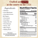 Michael's of Brooklyn Pepper & Mushroom Pizzaiola Sauce 32oz Jar with Spoon - Italian Mushroom Pasta Sauce with Basil & Bell Peppers - Gluten Free