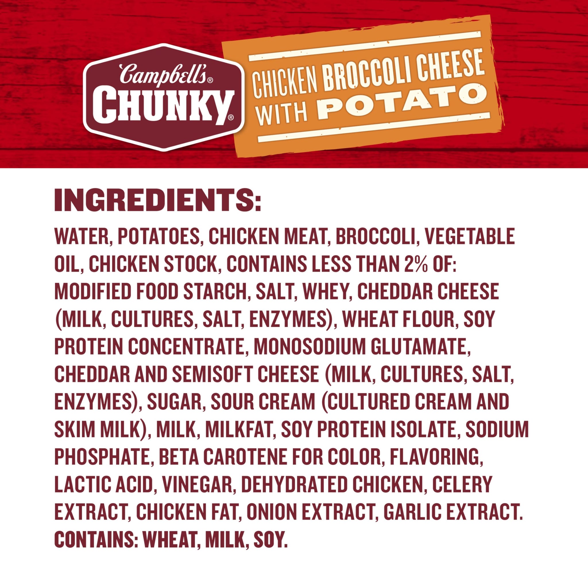 Campbell's Chunky Soup, Chicken Broccoli Cheese Soup, 18.8 Oz Can