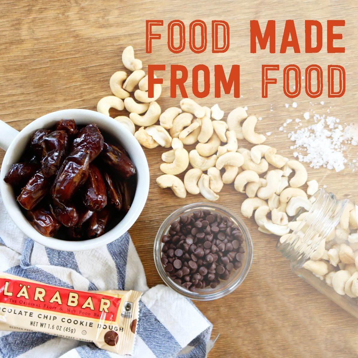 Larabar Gluten Free Bar, Chocolate Chip Cookie Dough, 1.6 oz Bars (16 Count), Whole Food Gluten Free Bars, Dairy Free Snacks
