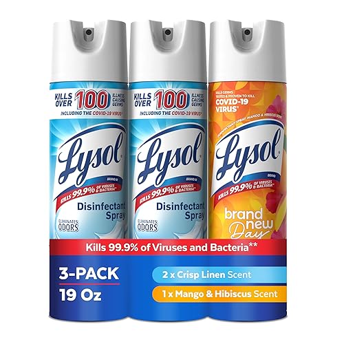 Lysol Disinfectant Spray, Household Cleaning Supplies, Disinfecting Multi-Purpose Room Spray, Antibacterial Sanitizer, Deodorizer, Kills Hantavirus