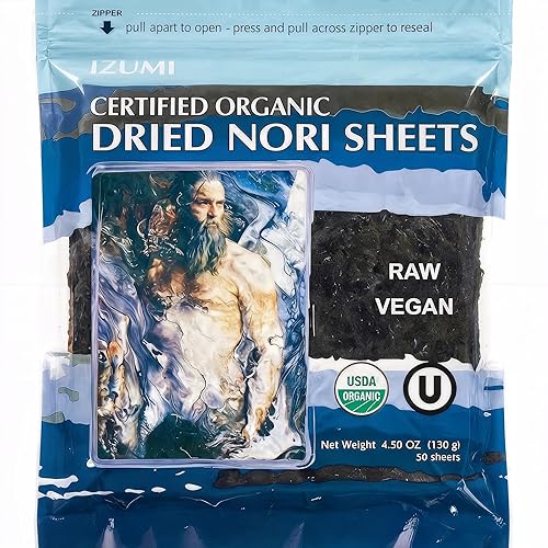 Raw Organic Nori Sheets 50 qty Pack! - Certified Vegan, Raw, Kosher Sushi Wrap Papers - Premium Unheated, Un Cooked, untoasted, dried - RAWFOOD