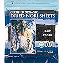 Raw Organic Nori Sheets 50 qty Pack! - Certified Vegan, Raw, Kosher Sushi Wrap Papers - Premium Unheated, Un Cooked, untoasted, dried - RAWFOOD