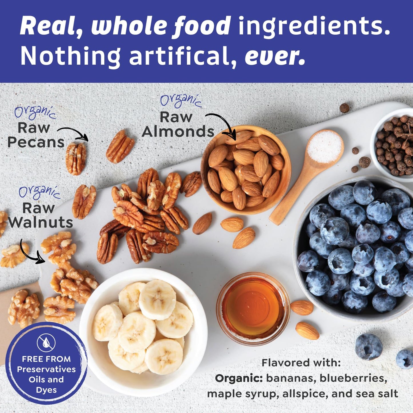 Witzi's Grain Free Granola, Banana Berry, 5oz (Pack of 3), Made with Almonds, Banana & Blueberries, Vegan, Keto, Gluten Free, Healthy Snack