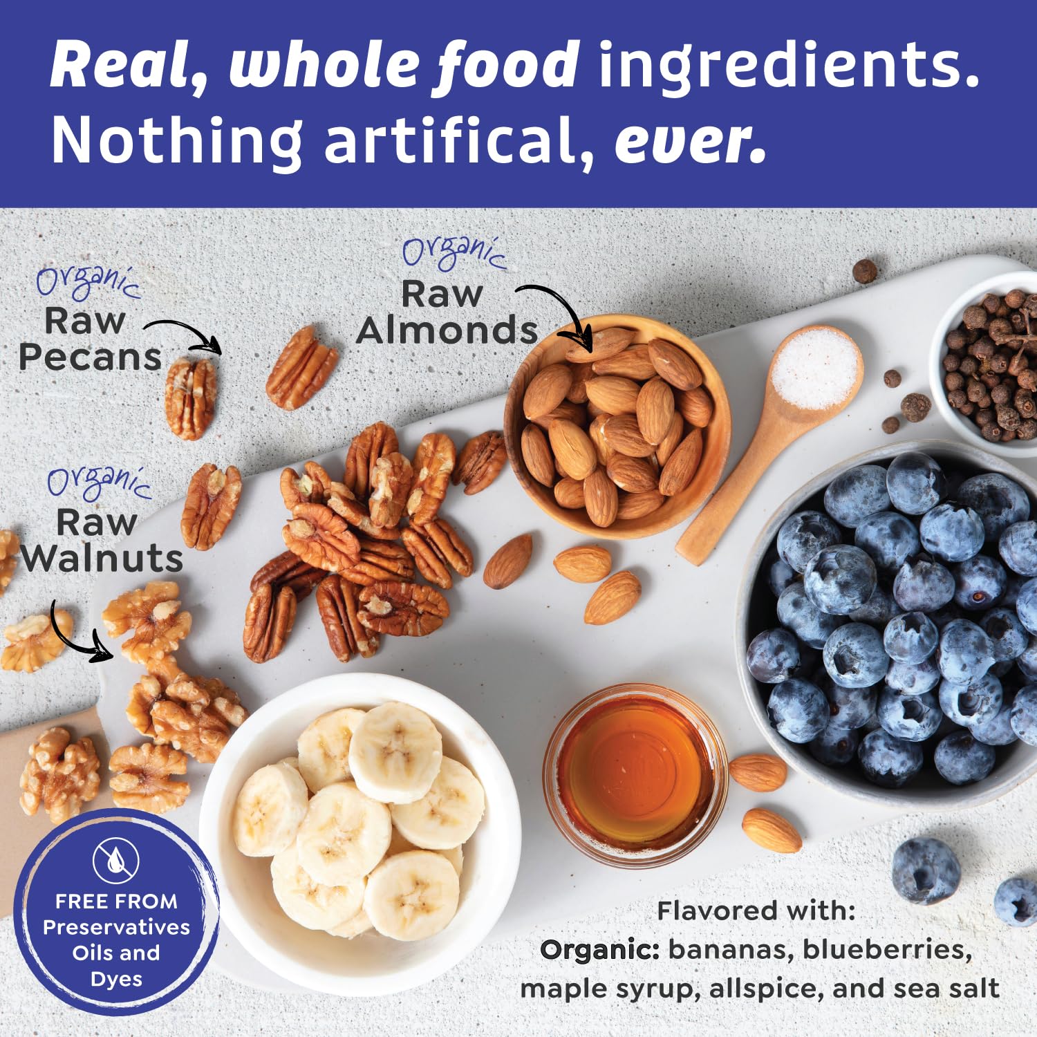 Witzi's Grain Free Granola, Banana Berry, 5oz (Pack of 3), Made with Almonds, Banana & Blueberries, Vegan, Keto, Gluten Free, Healthy Snack