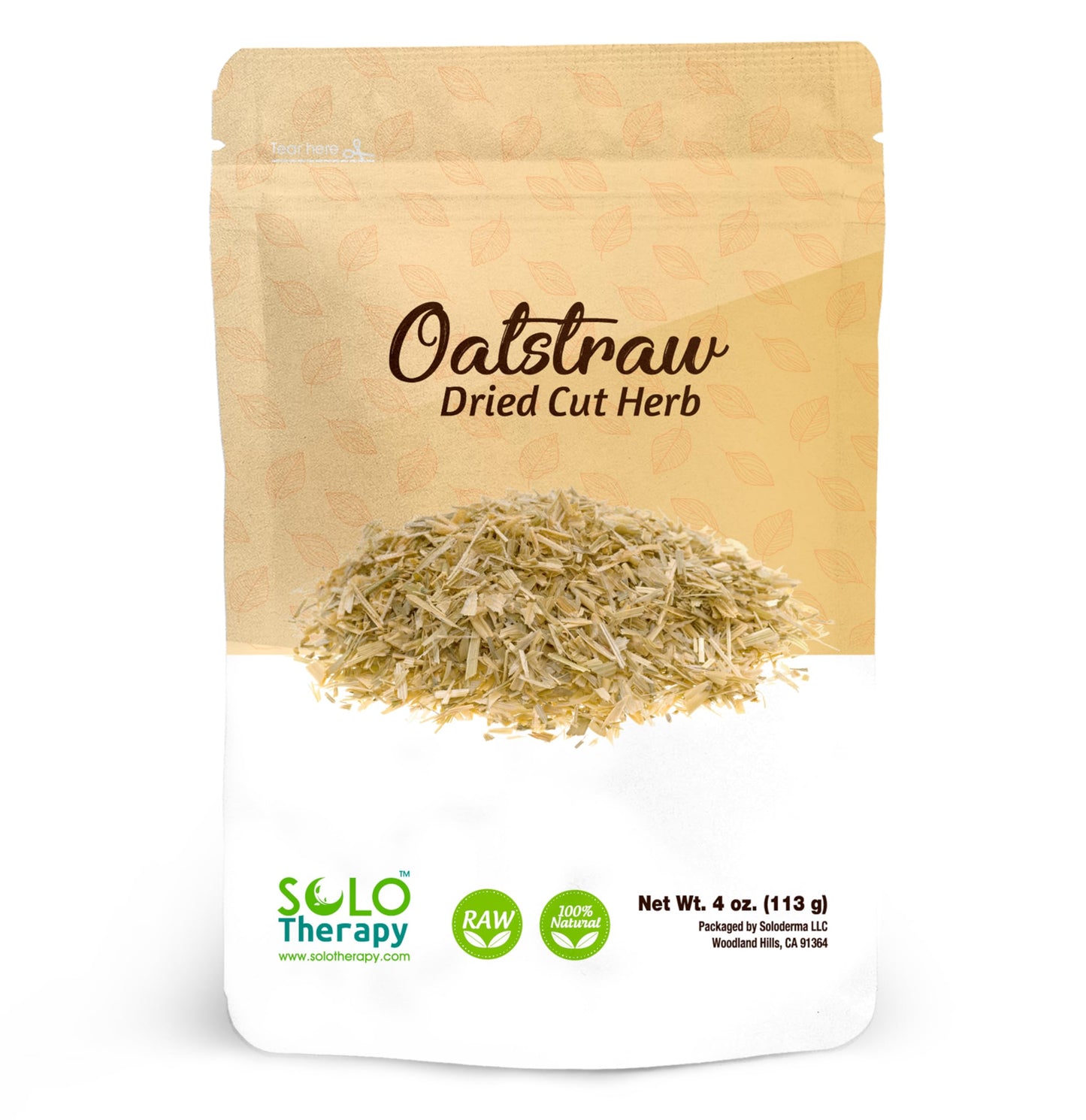 Solo Therapy Oatstraw Dried Cut Herb 4 oz, Avena Sativa, Oatstraw Tea, Resealable Bag, Product from Croatia, Packaged in The USA