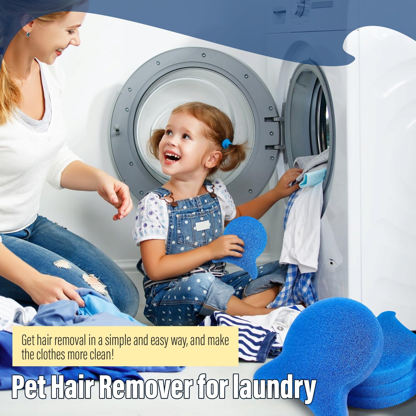 Pet Hair Remover for Laundry, Reusable Dog & Cat Hair Remover Tool, Effectively Removes Pet Hair, Lint and Dander from Bedding and Clothing, Suitable