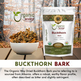 Organic Way Dried Buckthorn Bark (Frangula Alnus) Cut & Sifted - Organic & Kosher Certified | Raw, Vegan, Non GMO & Gluten Free | USDA Certified |