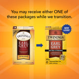 Twinings Earl Grey Tea Extra Strong 2-Pack - A Bright and Zesty Black Tea Infused with Citrus Bergamot Flavours, Caffeinated Tea Bags, Individually