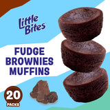 (Value Pack) Little Bites Fudge Brownies, 20 individual packs, (1.8 oz each), Made with Real Chocolate Mini Muffins, 36 oz Multipack