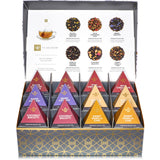 Teabloom Organic Black Forest Pyramid Tea Presentation Box, 12 Assorted Black Tea Blends, USDA Certified Organic Whole-Leaf Pyramid Tea Sachets