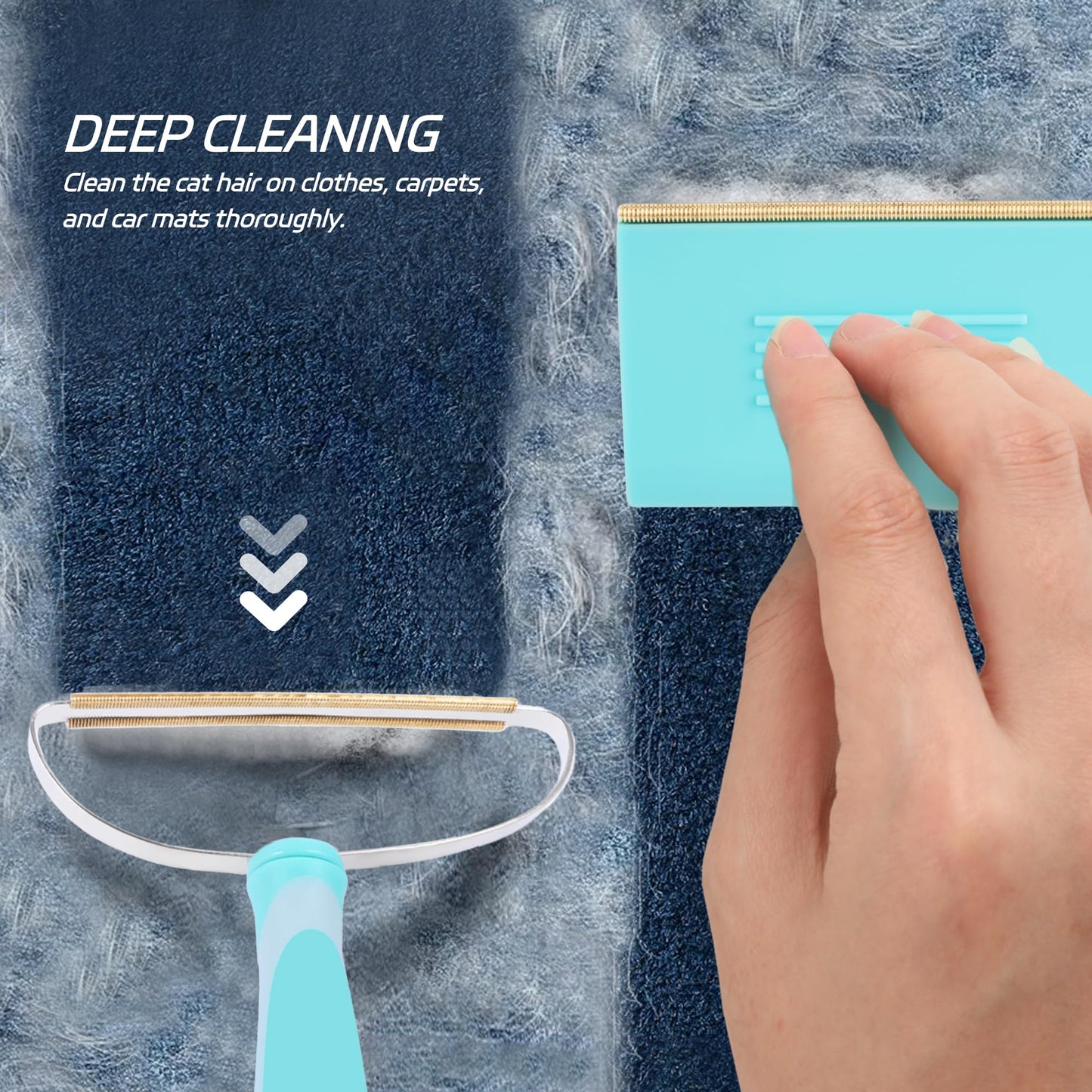 Pet Hair Remover, Cat and Dog Hair Remover Portable Reusable Remover Tool, Carpet Rake, Lint Remover, Two Different Sizes of Removal Tools for Sofas
