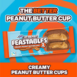 MrBeast Feastables Peanut Butter Cups, 24 Count, Milk Chocolate with Creamy Peanut Butter Filling, 2-Cup Packs, Fairtrade Cocoa