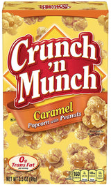 Crunch 'n Munch, Popcorn With Peanuts, Buttery Toffee and Caramel, One Box of Each with Make Your Day Bag Clip