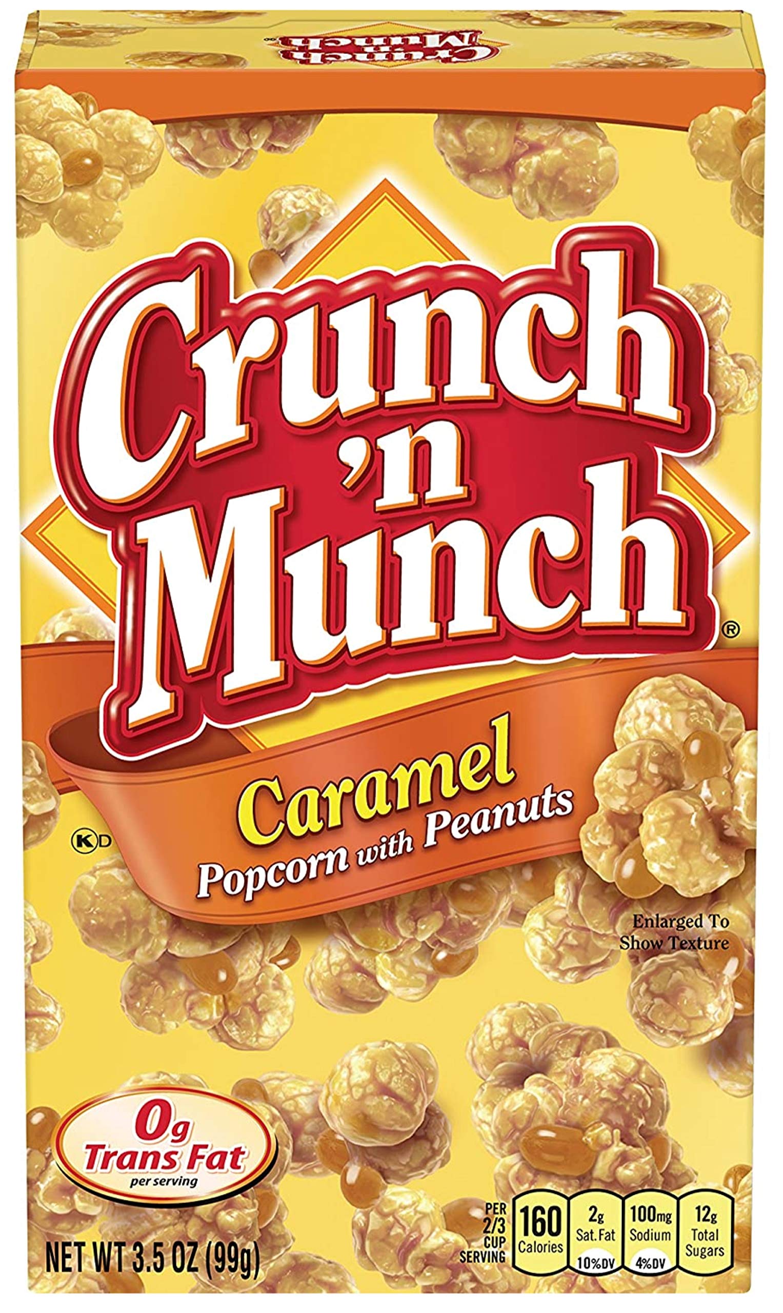 Crunch 'n Munch, Popcorn With Peanuts, Buttery Toffee and Caramel, One Box of Each with Make Your Day Bag Clip