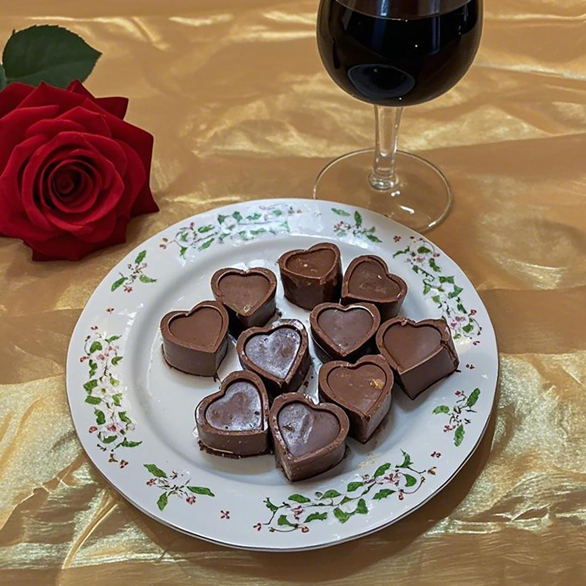 10-PIECE 2.3 OZ Chocolate Gourmet Homemade Snack with Nuts Frame Heart Shape CHOCOLATE-FRAMEHEART-1D