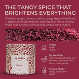 Cybele’s Harvest Ground Sumac 3oz, Turkish Sumac Spice, Tart Middle Eastern Mediterranean Seasoning