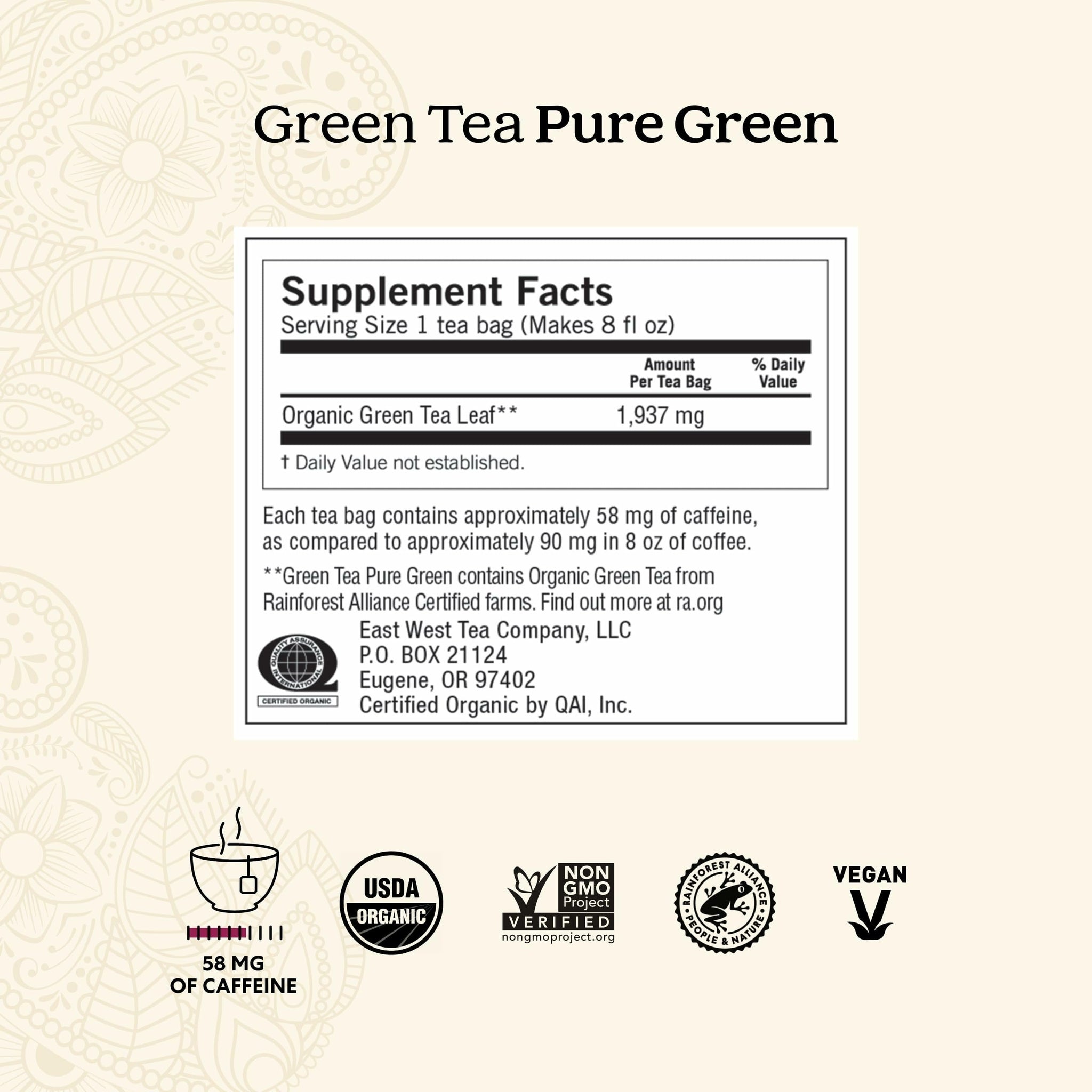 Yogi Tea Pure Green Tea - 16 Bags per Pack (6 Packs) - Organic - Supports Overall Health & Provides Antioxidants