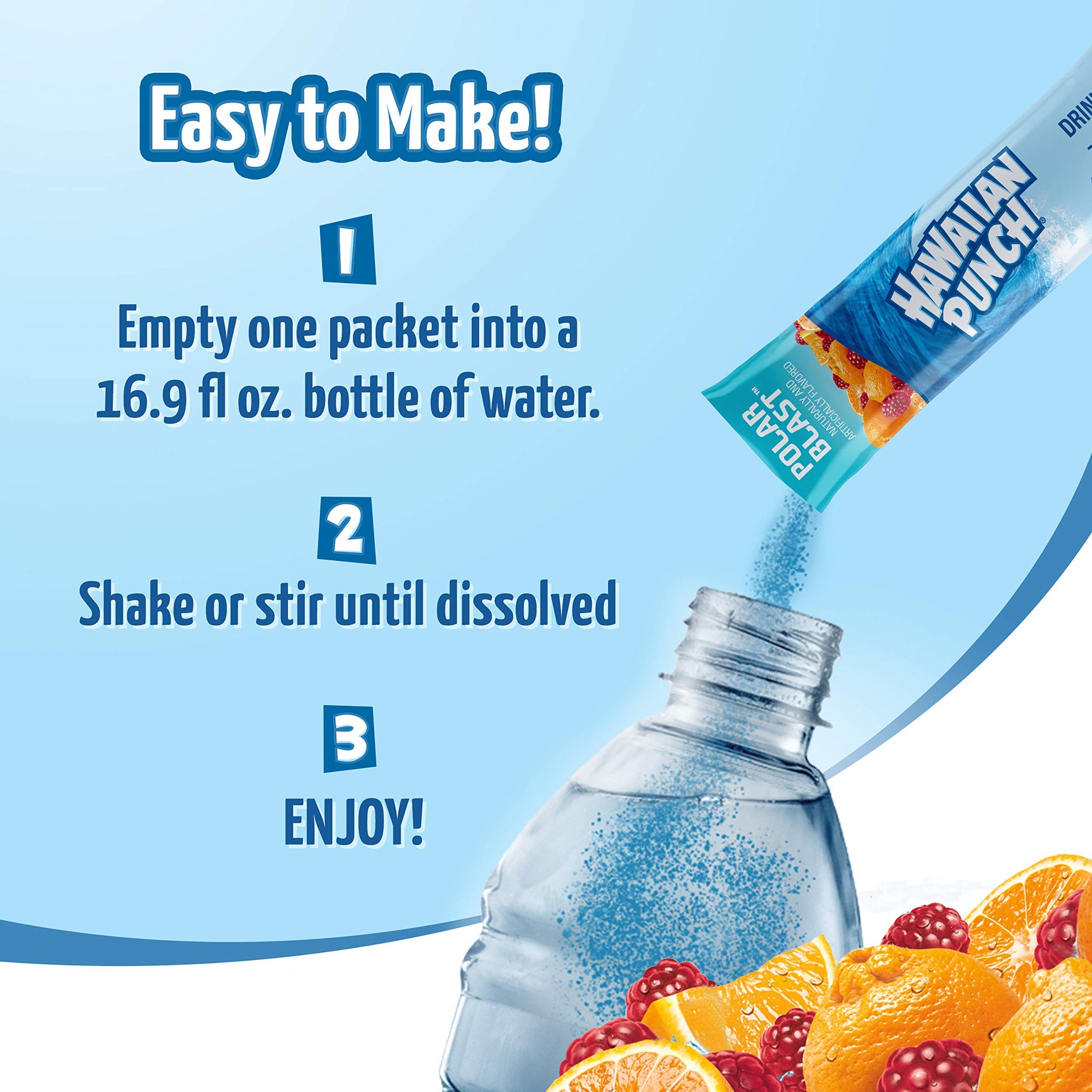 Hawaiian Punch Powder Drink Mix - Sugar Free & Delicious, Excellent source of Vitamin C (Polar Blast, 96 Sticks)