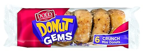 Dolly Madison Donut Gems, Crunch, 6 Donuts (Pack of 6)