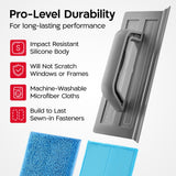 Tyroler Silicone Shower Squeegee for Glass Doors - 10" | 2 Microfiber Scrub & Polish Cloths | Multi-Surface Wiper | Perfect Window Squeegee for Home |