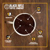 Black Rifle Coffee Company AK Espresso, 12oz Bag, Ground Coffee Medium Roast - Roasted Blend Made from Arabica Beans - Colombian & Brazilian Beans