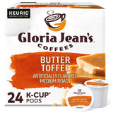 Gloria Jean's Coffees Butter Toffee, Single-Serve Keurig K-Cup Pods, Flavored Medium Roast Coffee, 24 Count (Pack of 1)