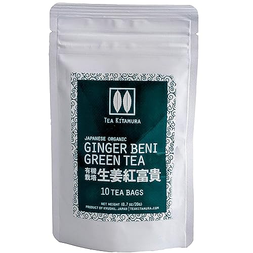 Organic Japanese Ginger Beni (Shoga Benifuki) 10 Tea Bags by Tea Kitamura
