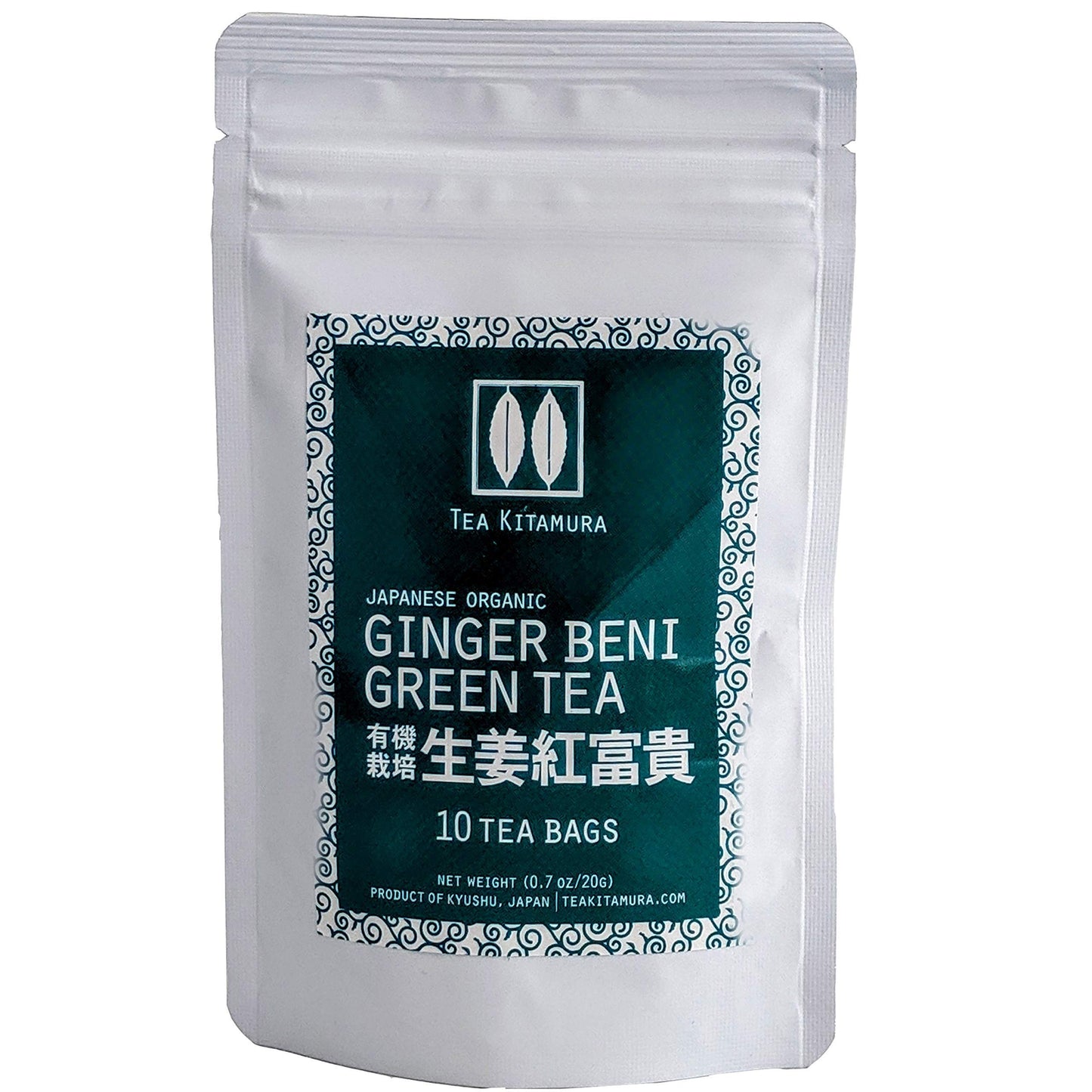 Organic Japanese Ginger Beni (Shoga Benifuki) 10 Tea Bags by Tea Kitamura