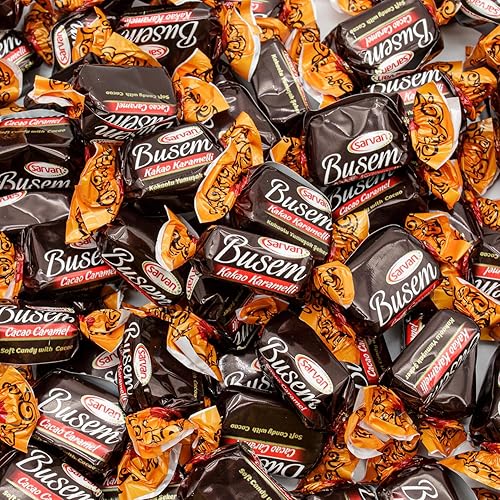 Firm & Chewy Turkish Cocoa Candies 1 lb - Chewy Chocolate Flavored Taffy Alternative, Individually Wrapped