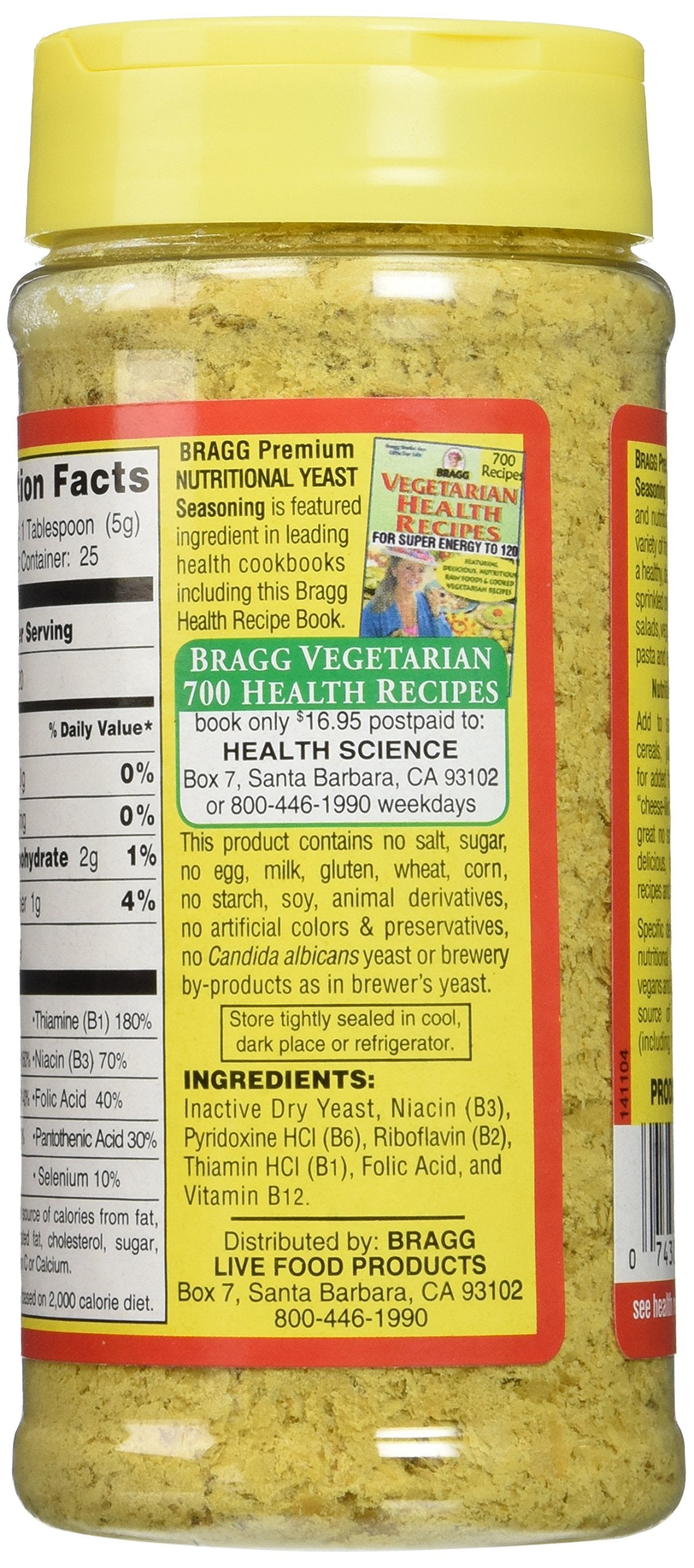 Bragg's Nutritional Yeast 4.5oz 2 Pack